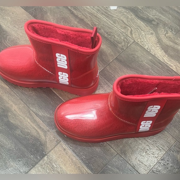 New UGG CLASSIC CLEAR MINI LAVA FLOW WATERPROOF SHEEPSKIN ANKLE BOOT, Size 8 - Picture 4 of 8